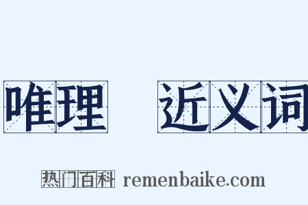 唯理論近义词是什么意思的图片